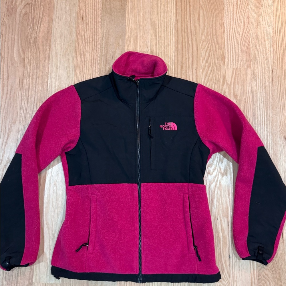 The North Face Bright Pink with Black Trim Fleece Jacket